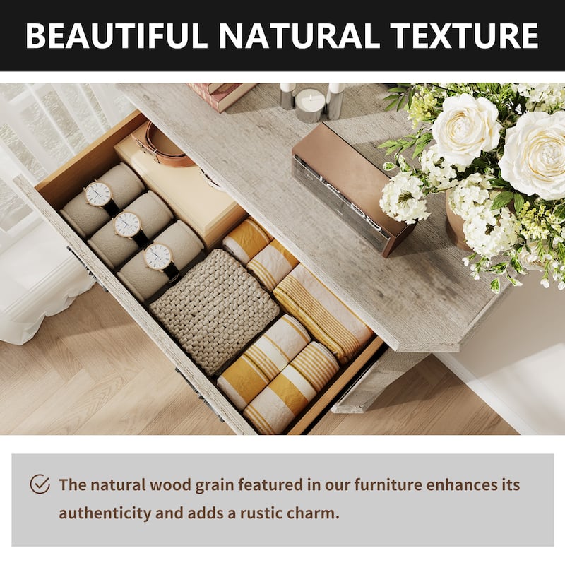 Vintage 5 Drawers Dresser, Bedroom Storage Cabinet, Dressers Organizer