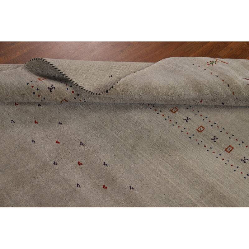 Gabbeh Oriental Area Rug Hand-Knotted Orange Wool Carpet - 5'9" x 7'8"