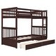preview thumbnail 50 of 55, Classic Founder Twin-Over-Twin Bunk Bed with Ladders and 2 Storage Drawers for Dorm, Bedroom with Solid Wood Slats Support