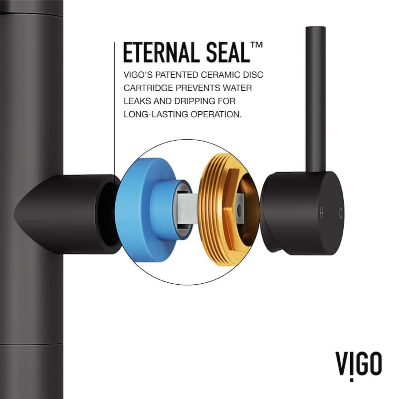 VIGO Edison Pro 20" H Single Handle Pull-Down Sprayer Kitchen Faucet