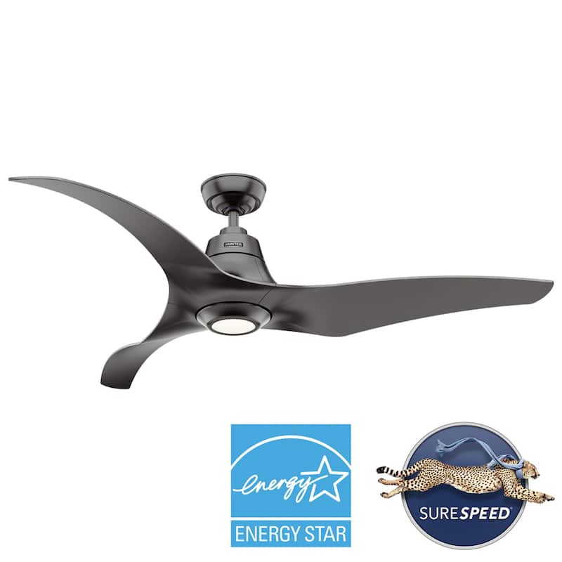 Hunter Arwen 60" ENERGY STAR Outdoor Ceiling Fan with LED Light and Handheld Remote - Damp Rated!