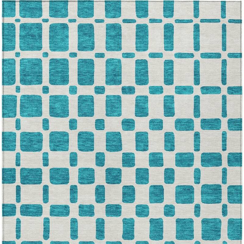 HomeRoots Geometric Transitional Rectangle Outdoor Rug