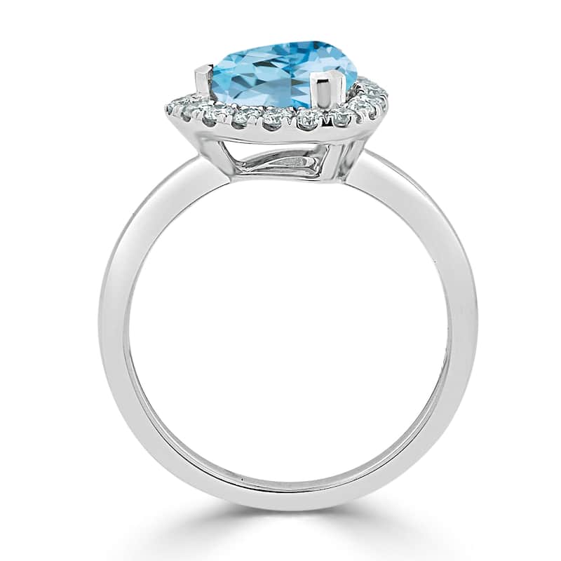 Auriya 2 1/8ct Trillion-cut Sky Blue Topaz 1/4cttw Halo Diamond Engagement Ring 14k Gold
