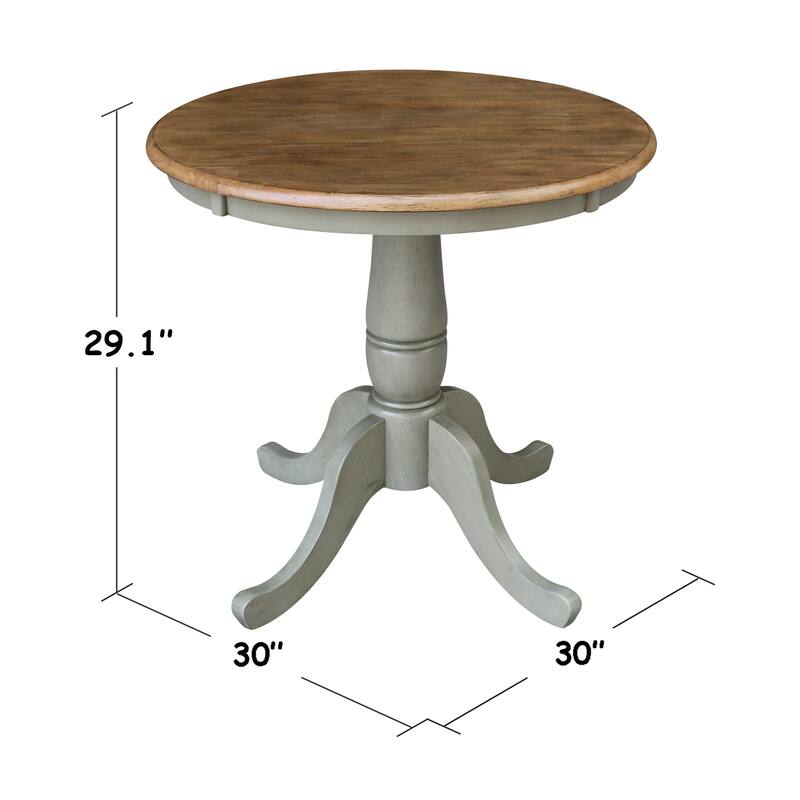 30" Round Top Pedestal Table - Hickory/Stone
