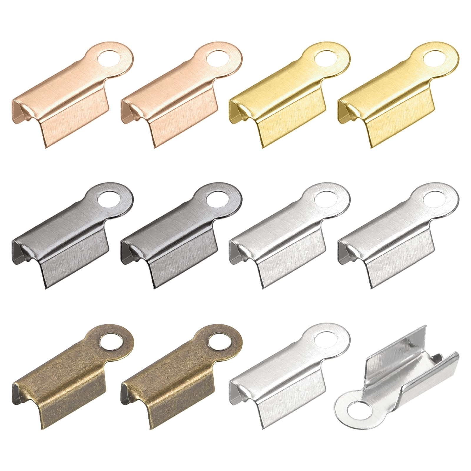 Clamps For Jewelry Making 400-Pack Cord End Caps Fold-Over