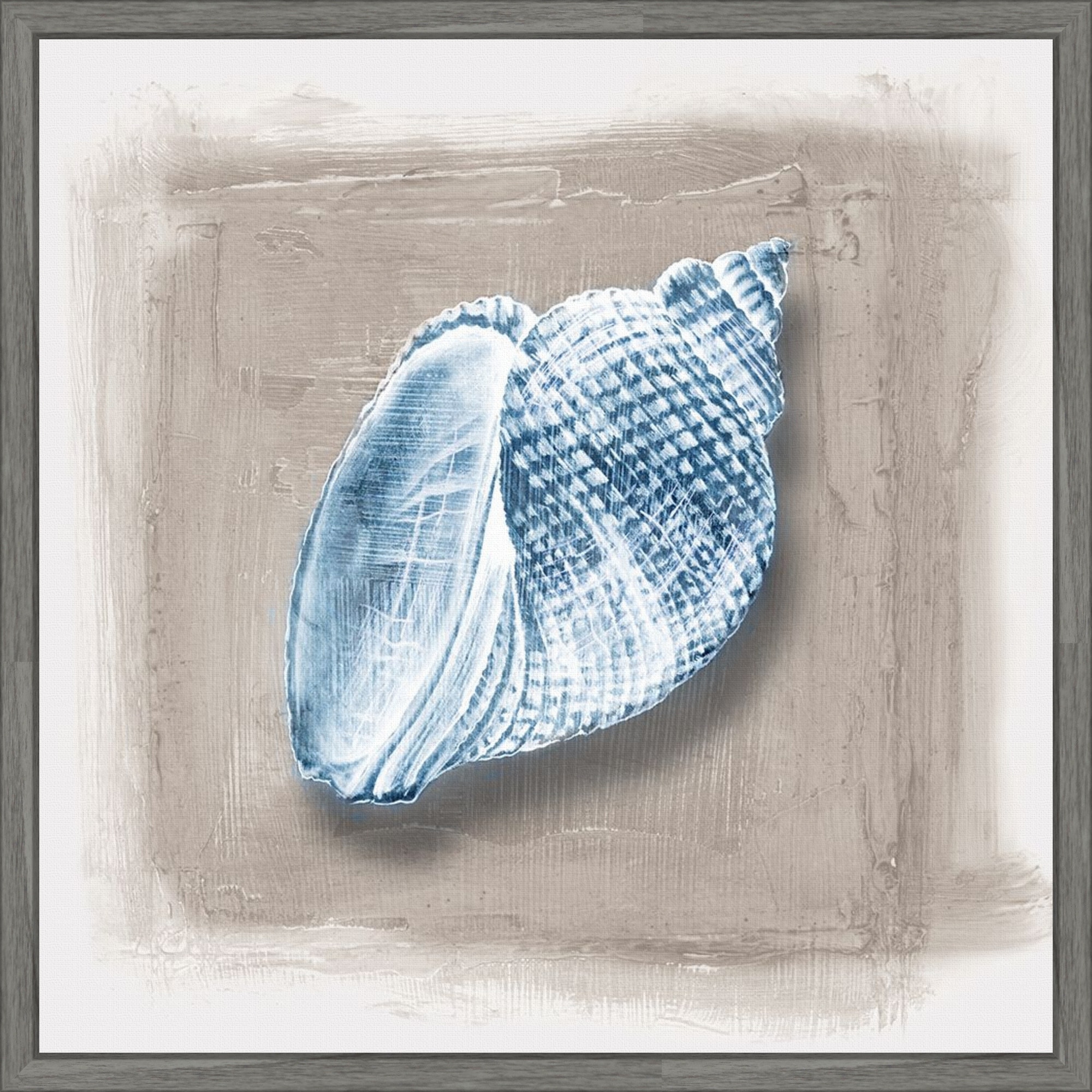 Blue Sea Life on Textured Canvas II by PI Studio Framed Canvas Wall Art Print
