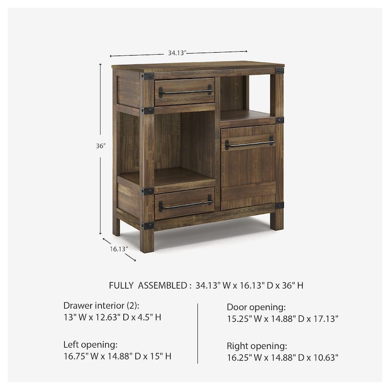 Roybeck Accent Cabinet - Casual - Bronze Hardware - Light Brown