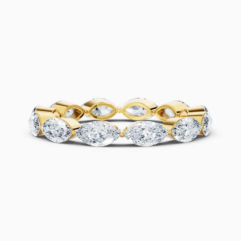 Auriya 14k Gold Marquise East-West Lab Grown Diamond Eternity Band 1.30 - 6.00 ct. tw. (F-G, VS) - 2.40 ct. wt. - 8.5 - Yellow