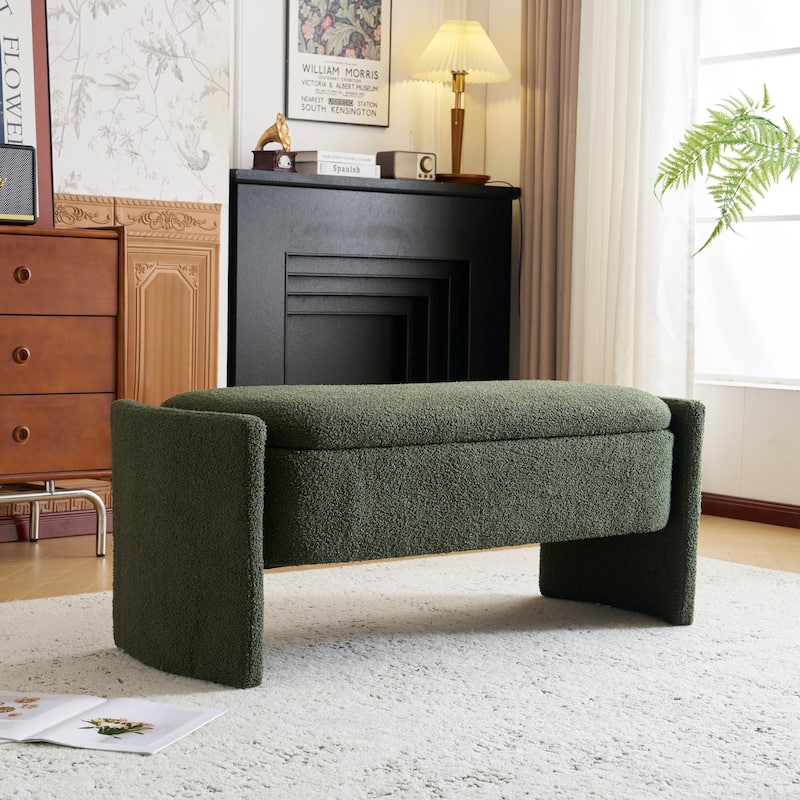 Christopher Knight Home - Evelyn Long Bouclé Storage Ottoman Bench