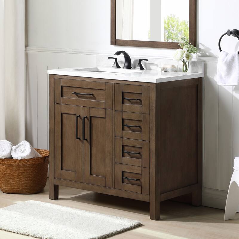 OVE Decors Tahoe 36 in. Almond Latte Vanity with 1 Mirror included