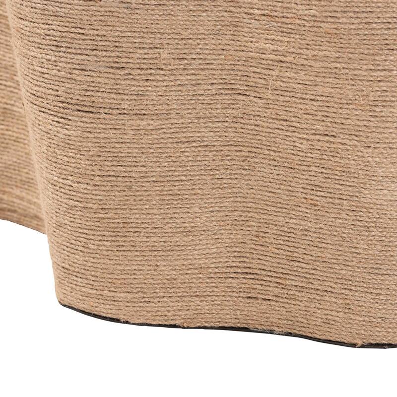 Edna Natural Jute Coffee Table - Textured Handwoven Irregular Shape Cocktail Table for Living Room or Lounge