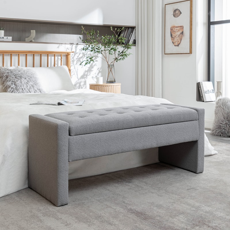 Porthos Home Etta Boucle Fabric Storage Bench