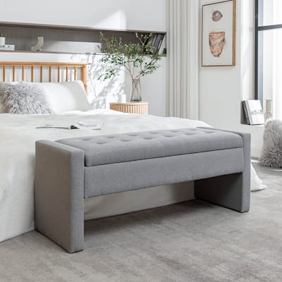 Porthos Home Etta Boucle Fabric Storage Bench