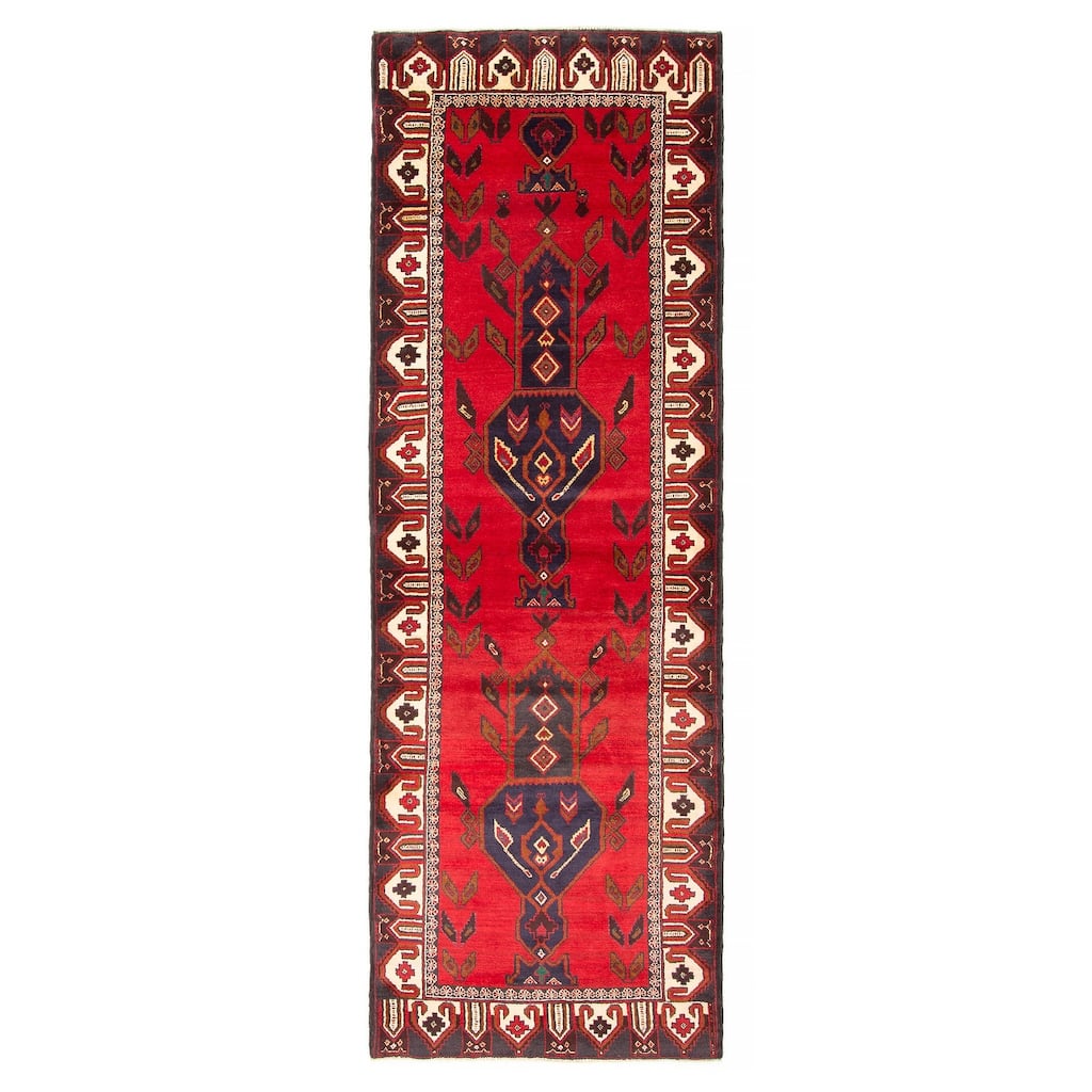 ECARPETGALLERY Hand-knotted Teimani Red Wool Rug - 3'1 x 8'10