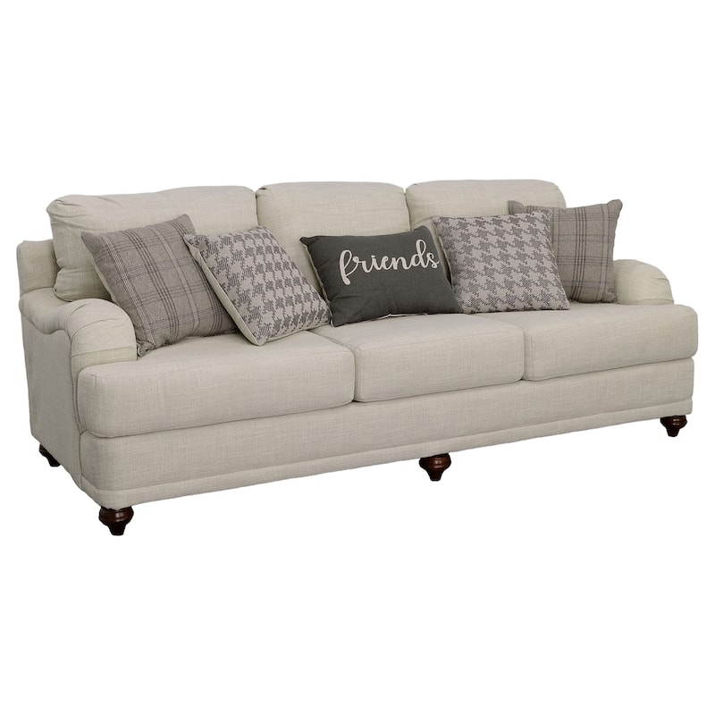 Glenn Transitional Upholstered English Arm Sofa Set