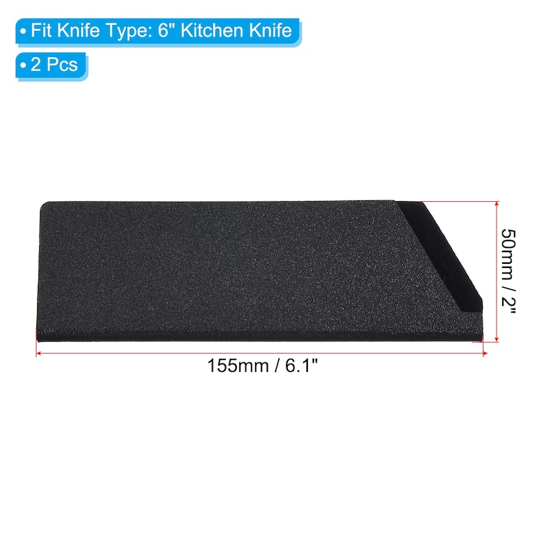 ABS Kitchen Knife Sheath Cover Sleeves for Chef Knife, Black - 6 inch, 2Pcs