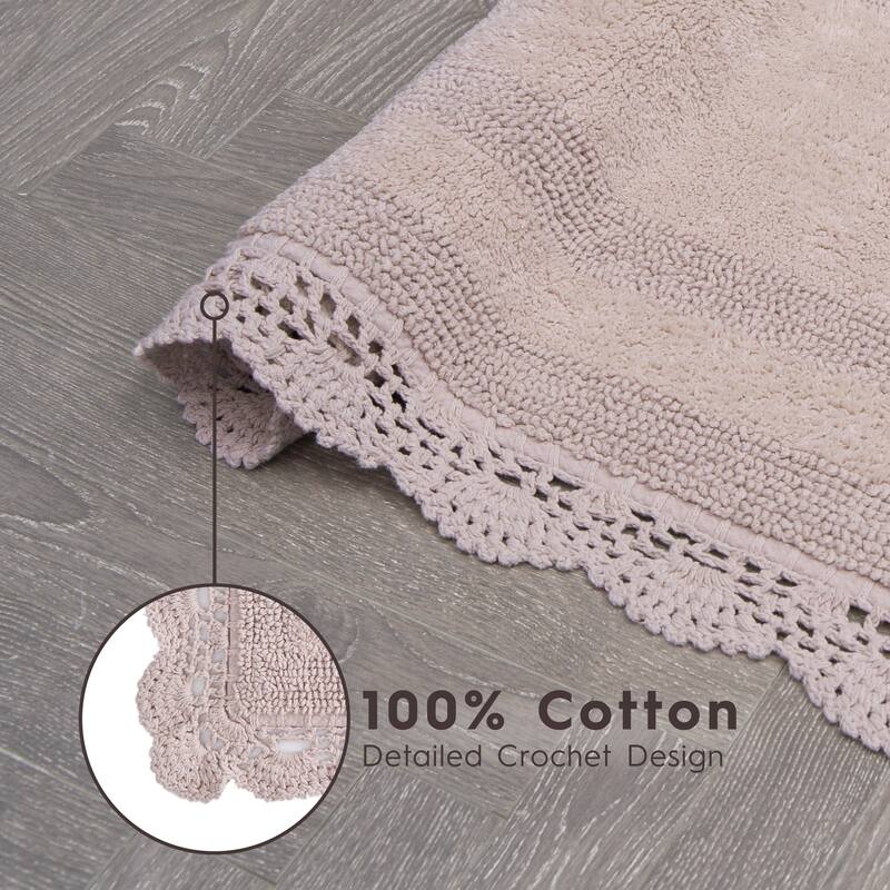 Laura Ashley Reversible Cotton Crochet Bath Rug