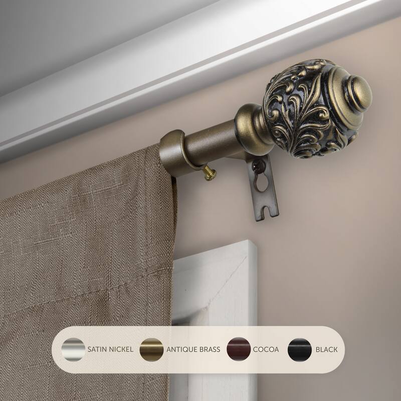 InStyleDesign Tova Adjustable Curtain Rod - 28 to 48 inches - Antique Gold