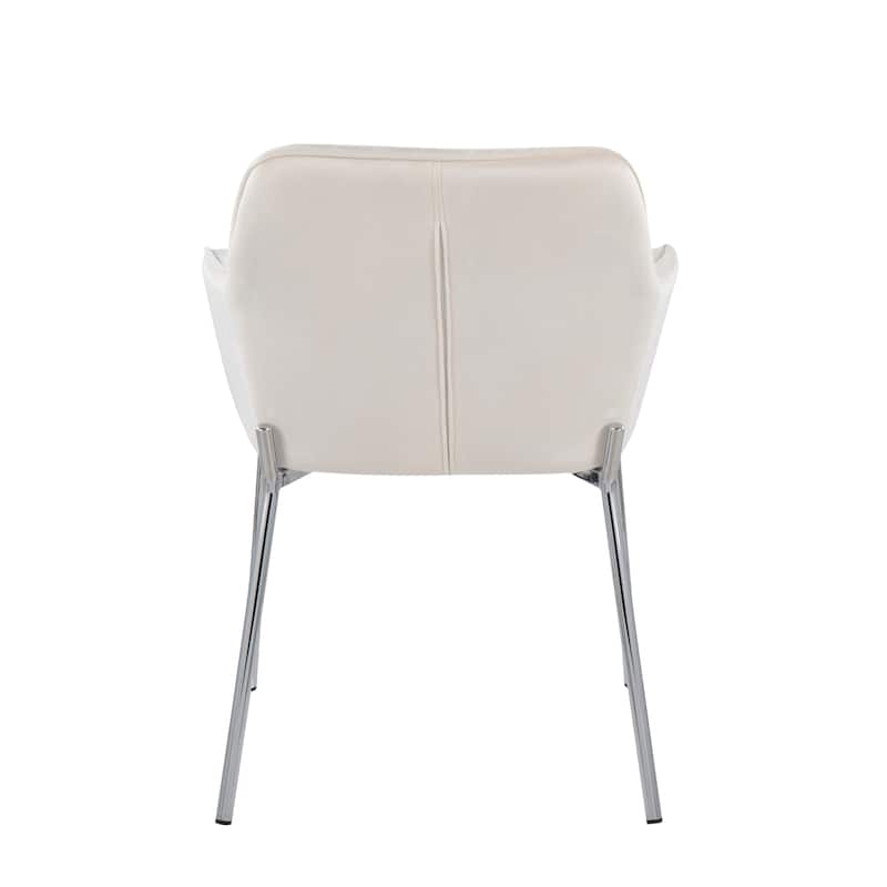 Silver Orchid Galotti Chrome Upholstered Dining Chair (Set of 2)