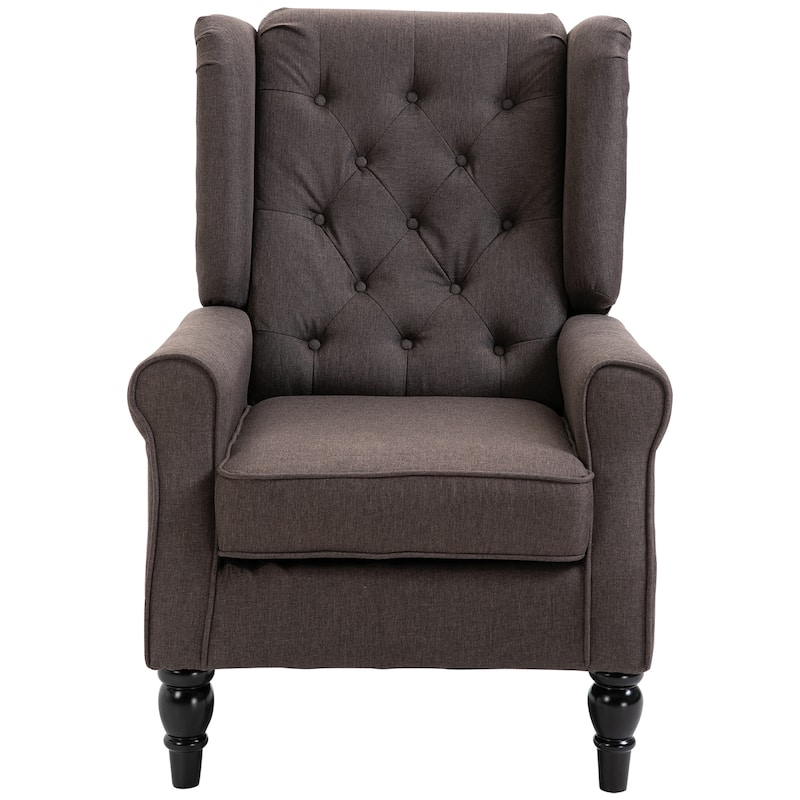 HOMCOM Copper Grove Guanta Tufted Wood Leg Accent Chair