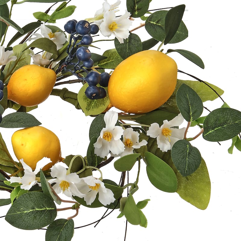 Flowering Lemon & Blueberry Candlering 10"