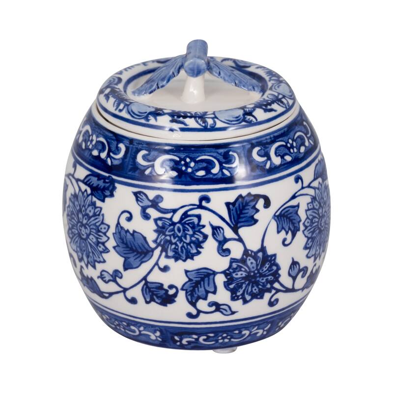 Modern Chinoiserie Ceramic Candle with Lid - Peony Scented Candle