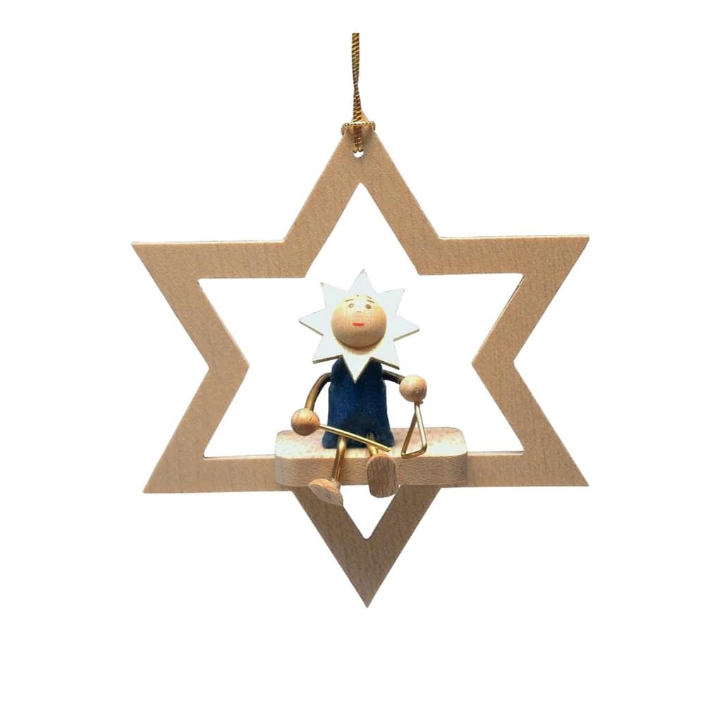 3.5" Moonman Musician Richard Glaesser Star Christmas Hanging Ornament