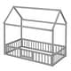 preview thumbnail 56 of 58, Wood House Bed with Fence and Door