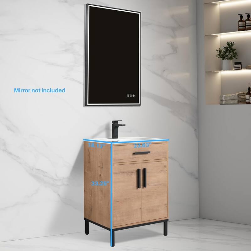 Blossom 24-Inch Freestanding Bathroom Vanity with SMC Sink