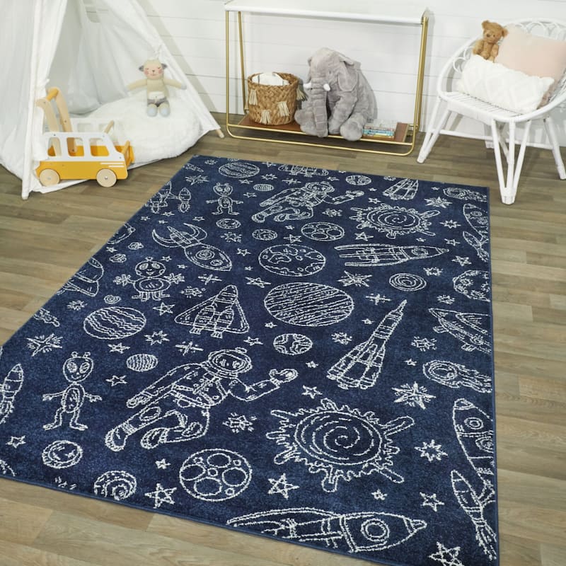 Taylor & Olive Space Rockets Kids Area Rug
