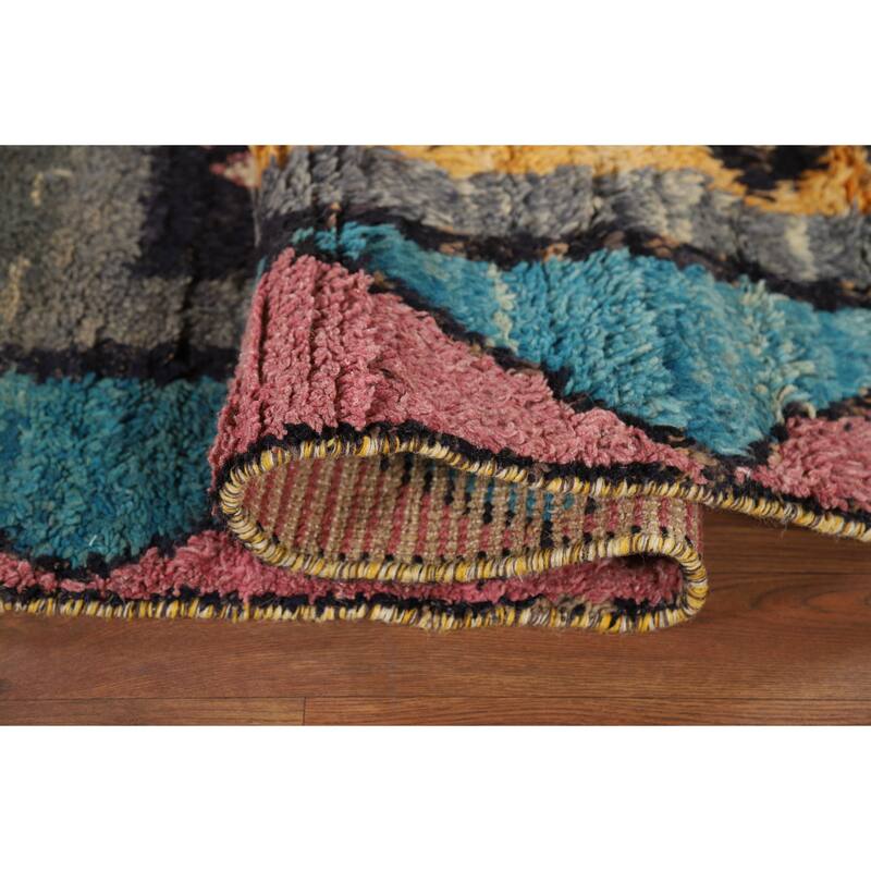 Geometric Plush Moroccan Oriental Area Rug Handmade Wool Carpet - 8'11" x 12'6"