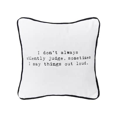 Silently Judge 10" x 10" Printed Throw Pillow