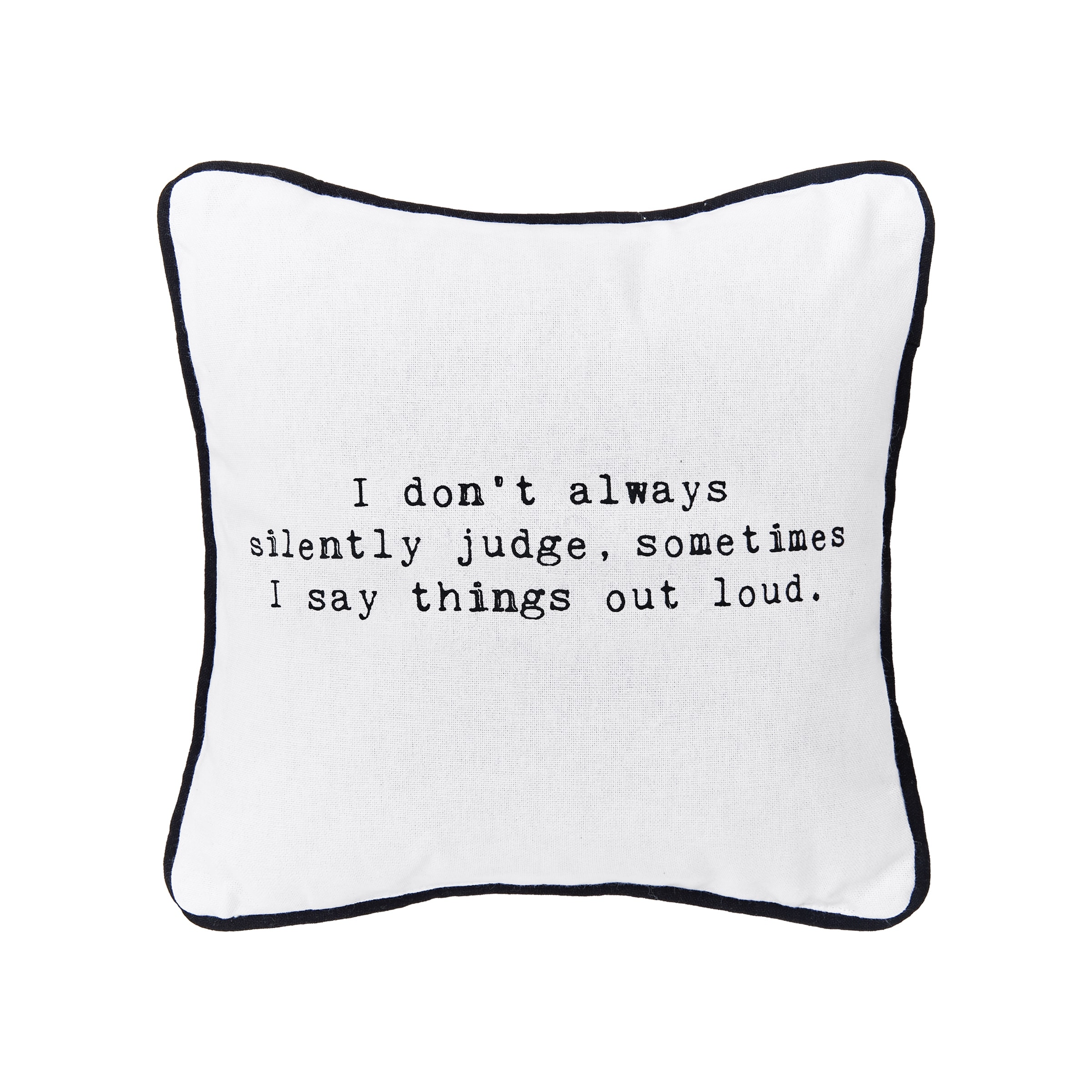 Silently Judge 10" x 10" Printed Throw Pillow