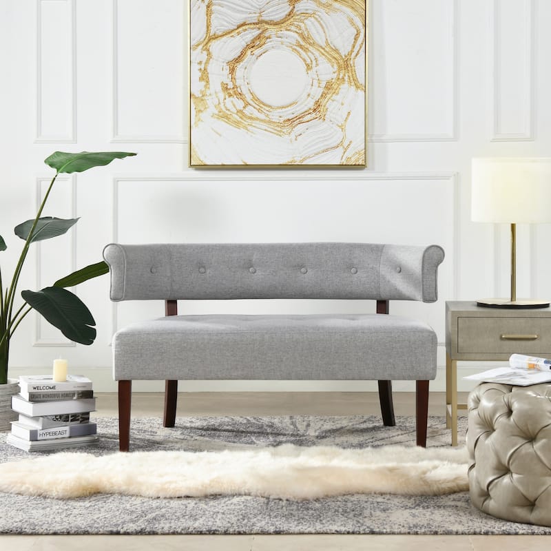 Jared Roll Arm Tufted Bench Settee