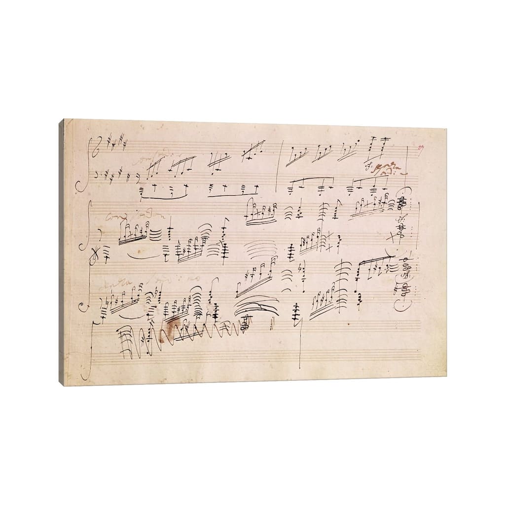 iCanvas "Score Sheet Of Moonlight Sonata" by Ludwig van Beethoven Canvas Print