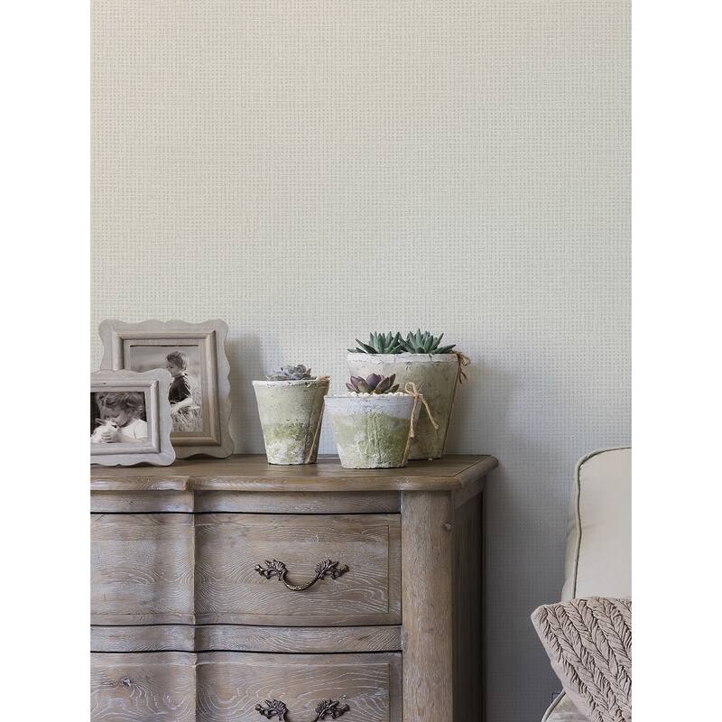 A-Street Prints Marblehead Bone Basket Weave Wallpaper