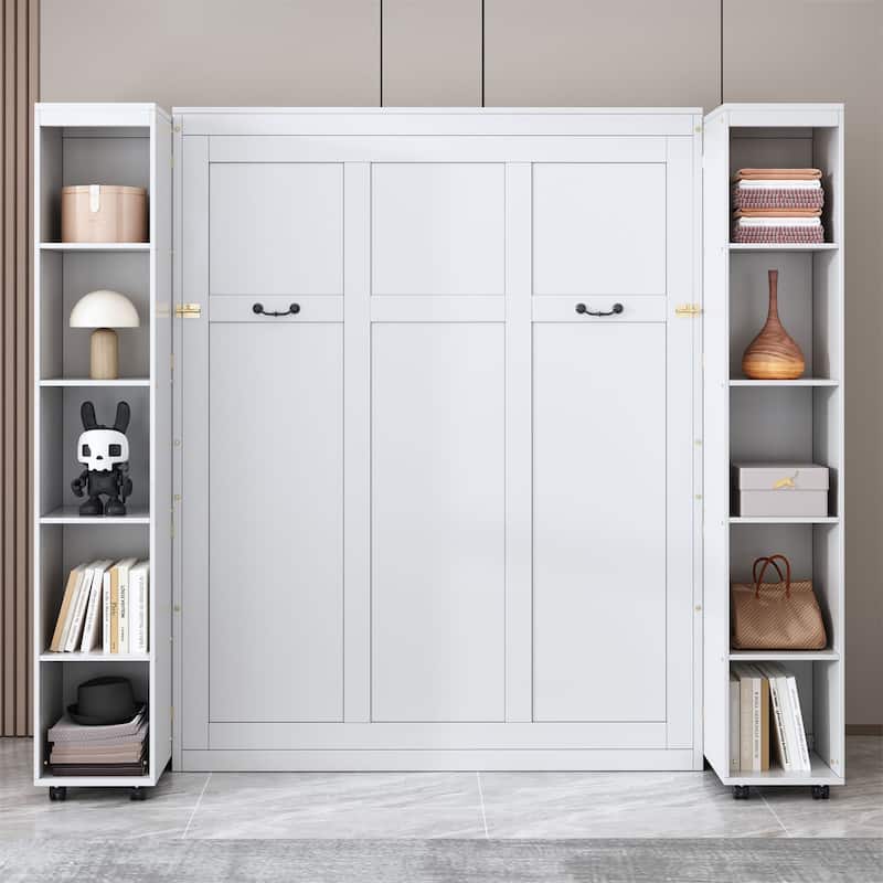 Queen Murphy Bed Wall Bed with Storage Doors