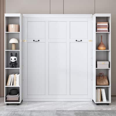 Queen Murphy Bed Wall Bed with Storage Doors