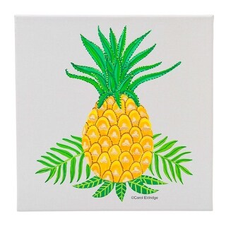 12" White Square Canvas in Wooden Frame with Pineapple Design - Bed ...
