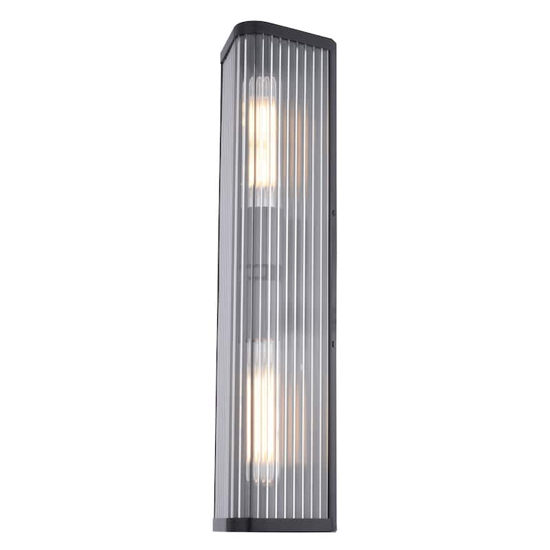 Barbier 2-Light 5.5 in W x 22.25 in H Modern Wall Sconce, Clear Glass, Dimmable, LED Compatible, Bathroom Vanity Fixture