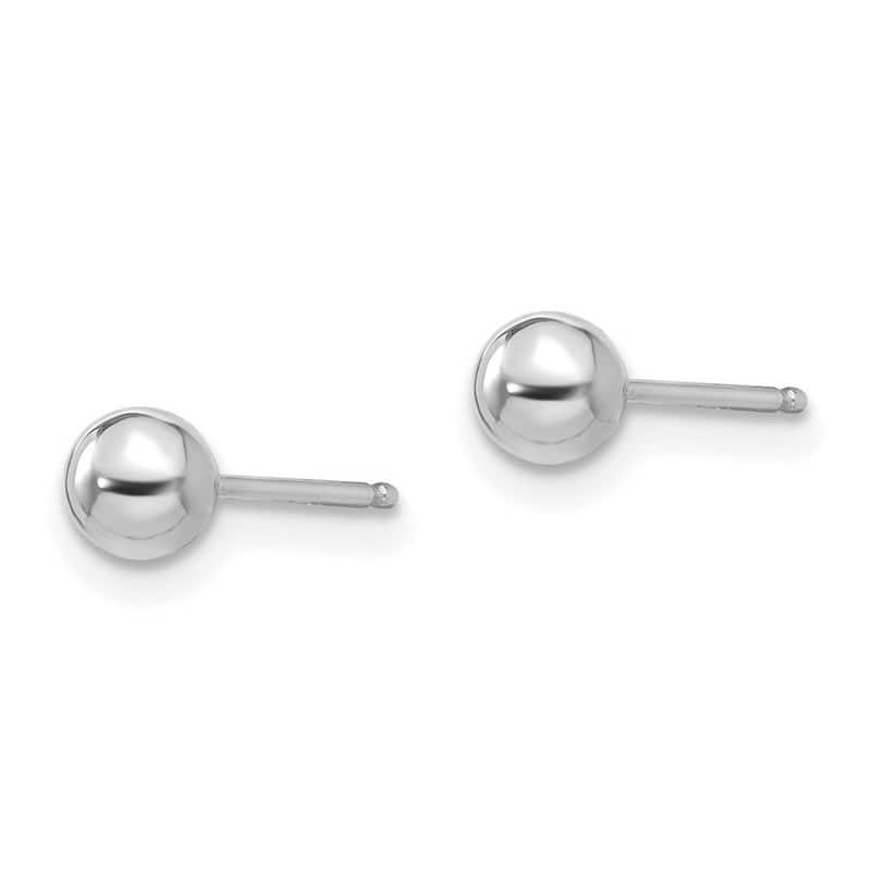 Curata 14k White Gold Girls Polished 4mm Ball Post Earrings