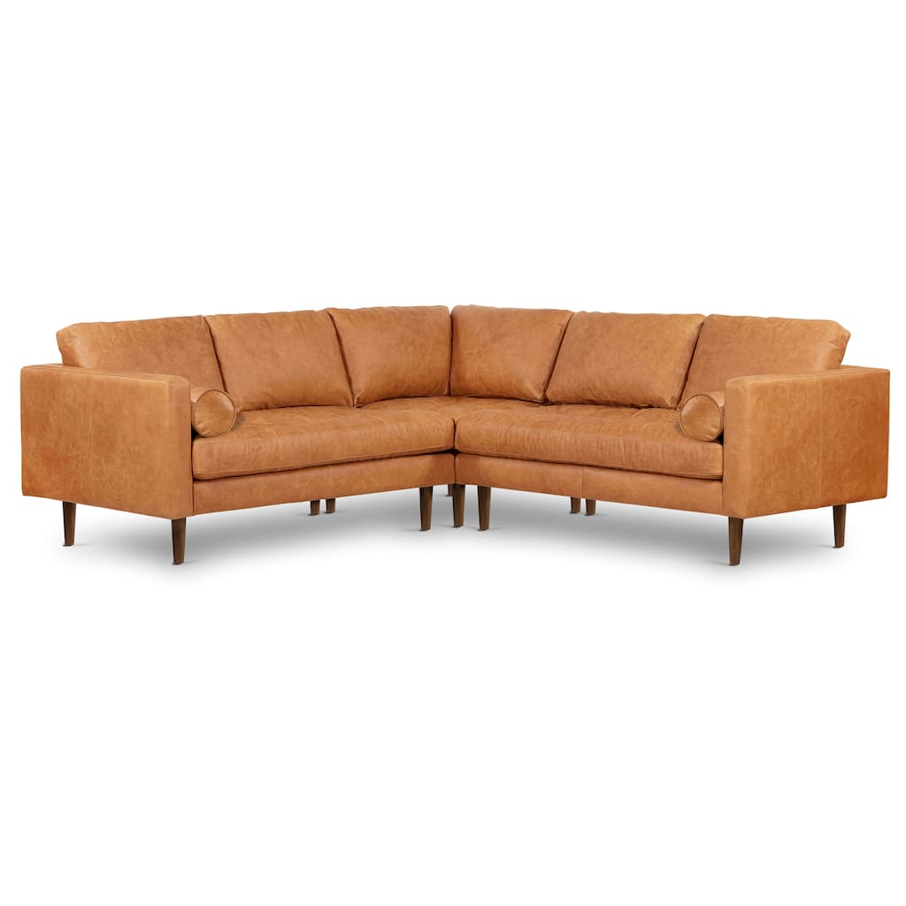 Poly & Bark Napa 98" Corner Sectional Sofa - Full Grain Genuine Italian Leather