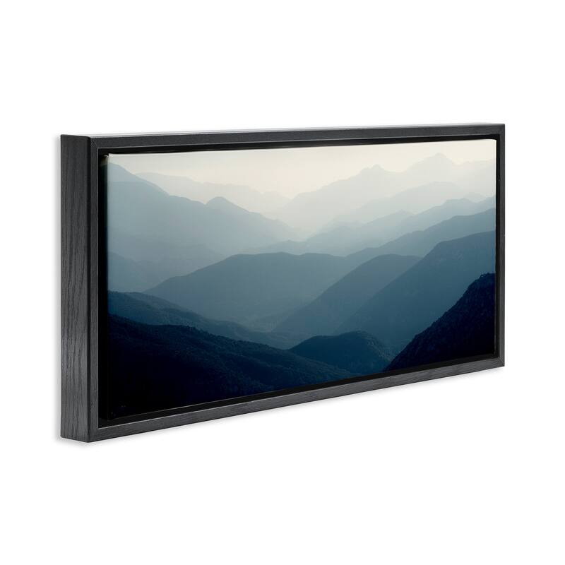Stupell Foggy Blue Mountains Framed Floater Canvas Wall Art Design By Gemma Bardot