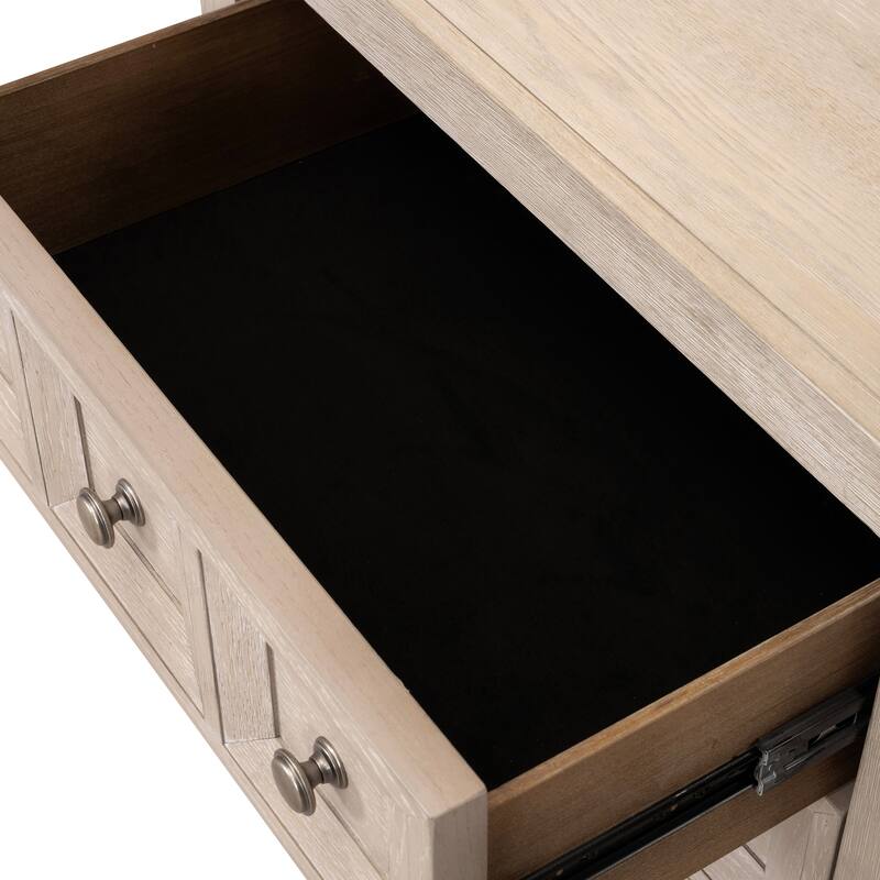 Furniture of America Durem Modern Classic Wood 2-Drawer Oversized Nightstand with USB Ports