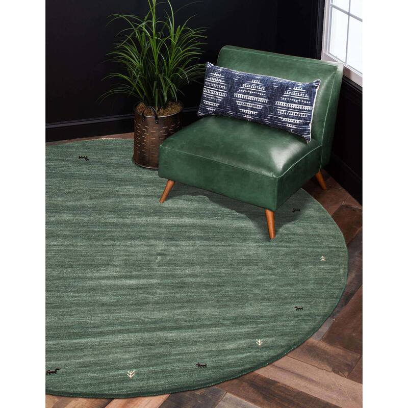 Kashkuli Gabbeh Blue Rug 8'1" x 8'1" - 8'1 x 8'1