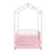 preview thumbnail 14 of 32, House-Shaped Metal Twin Size House Bed with Fence and Trundle
