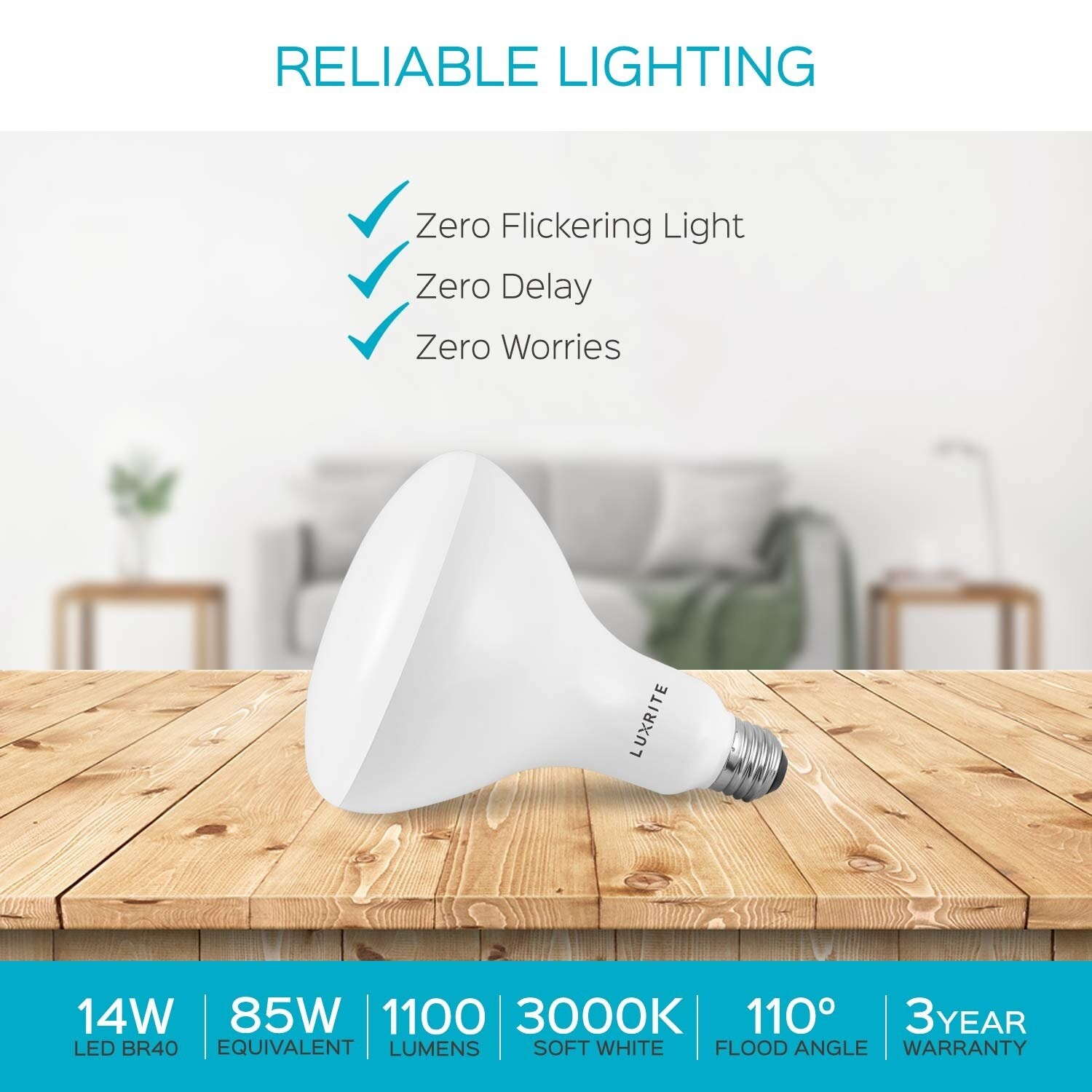 6 Pack ENERGY STAR Certified Dimmable Soft White RLBR4014W27KD TCP 85 W Equivalent BR40 LED Reflector Light Bulbs 6 Pack ENERGY STAR Certified Dimmable Soft White RLBR4014W27KD TCP 85 W Equivalent BR40 LED Reflector Light Bulbs