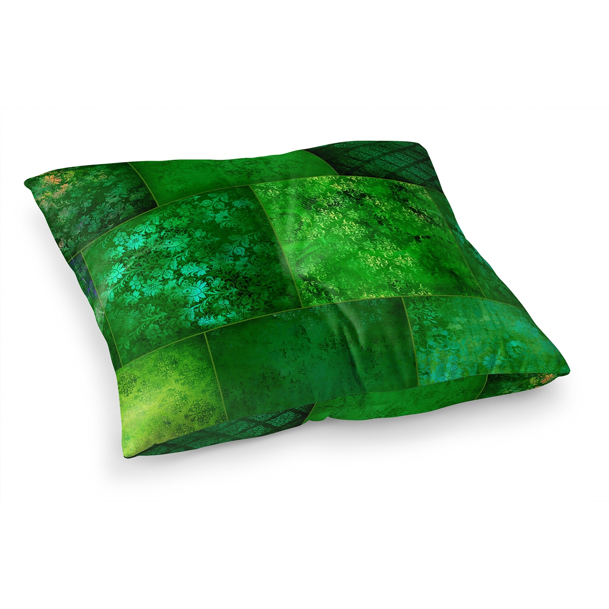 ECLECTIC BOHEMIAN PATCHWORK GREEN Floor Pillow By Kavka Designs Bed Bath Beyond 31306421