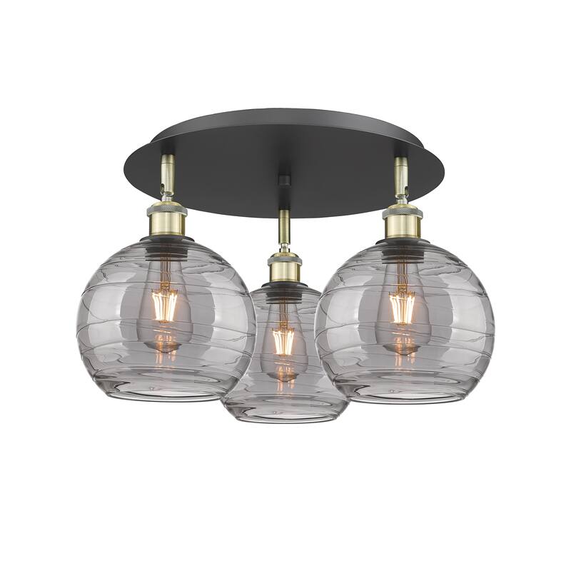 Innovations Lighting Athens Deco Swirl - 3 Light 20" Flush Mount