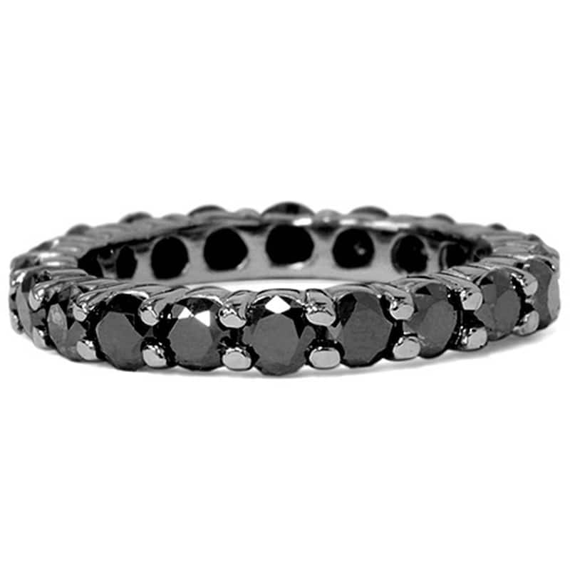 2 CT Black Diamond Eternity Ring Black Gold